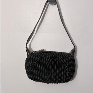 Liz Claiborne Black Woven Shoulder Bag
